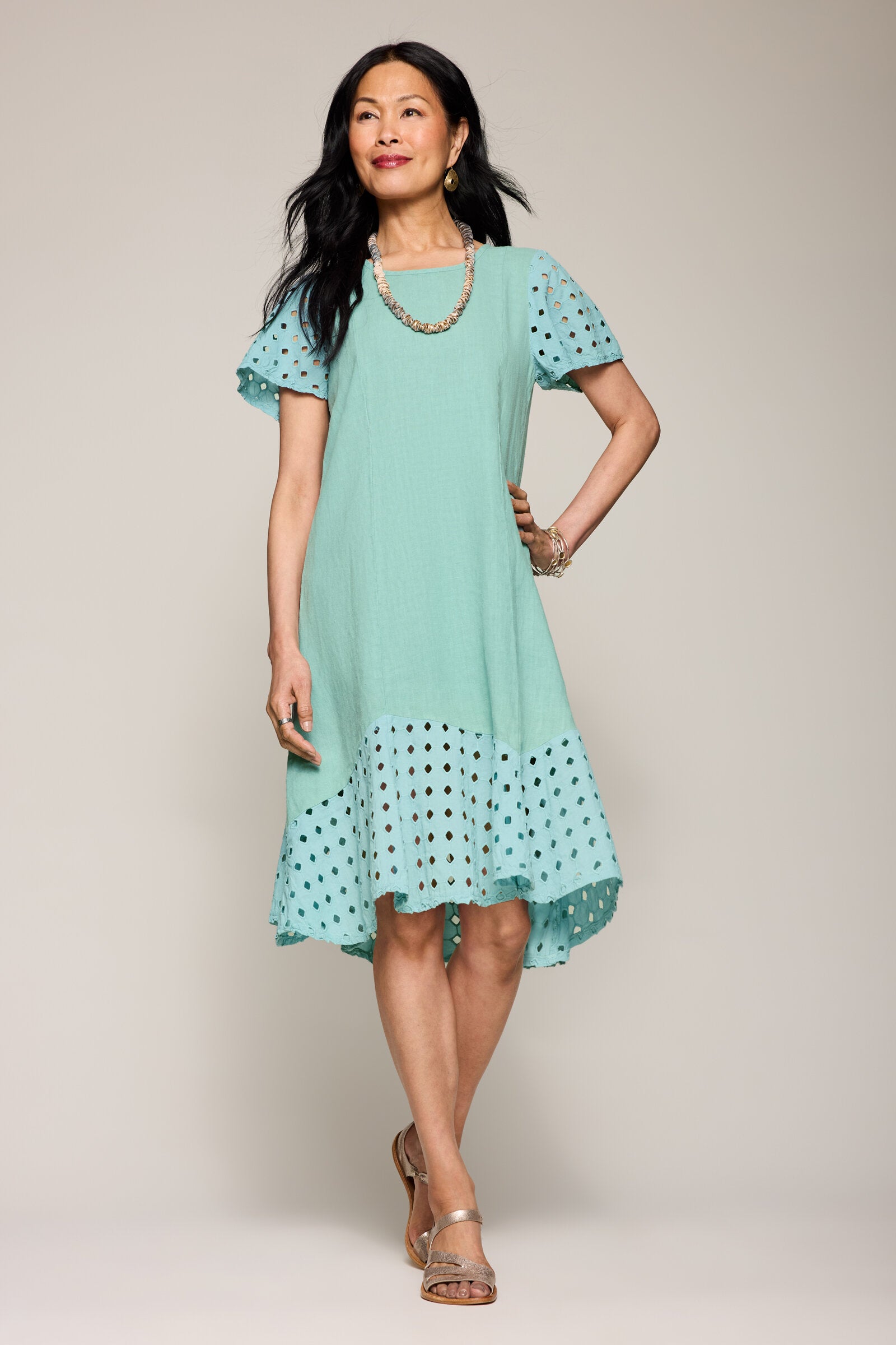 Eyelet Flair Dress
