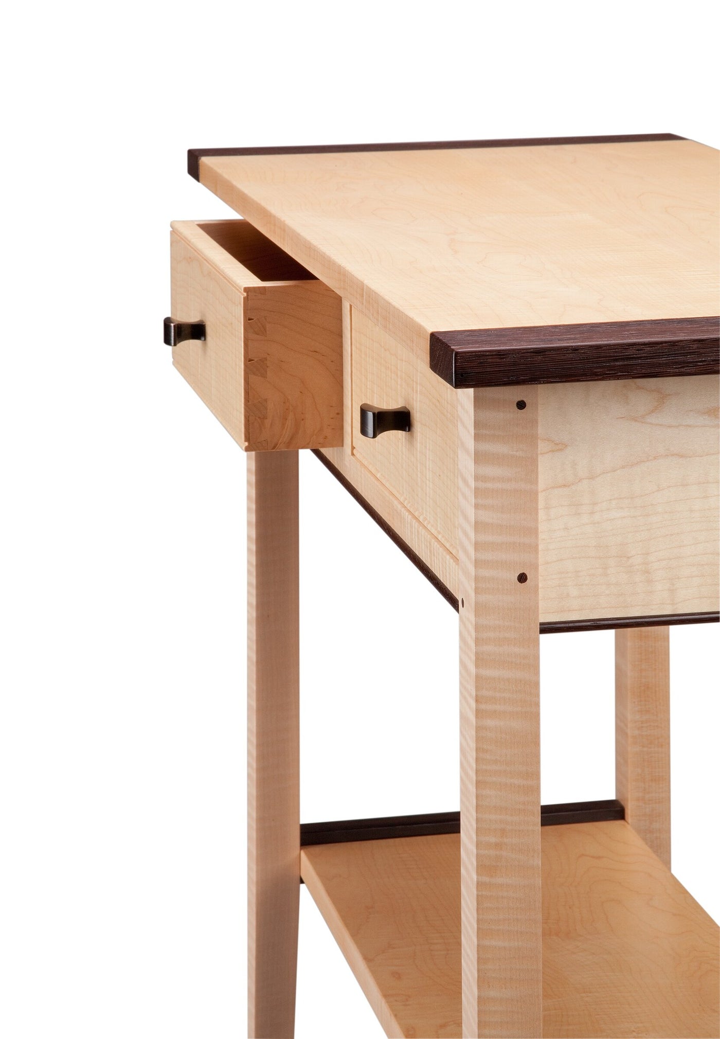 Tiger Maple Two Drawer Hall Table