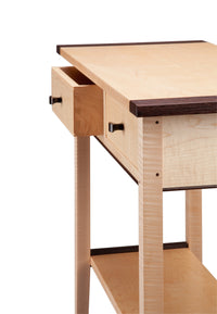 Tiger Maple Two Drawer Hall Table
