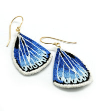 Blue & White Butterfly Wing Earrings