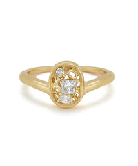 Tower Ring with Diamonds