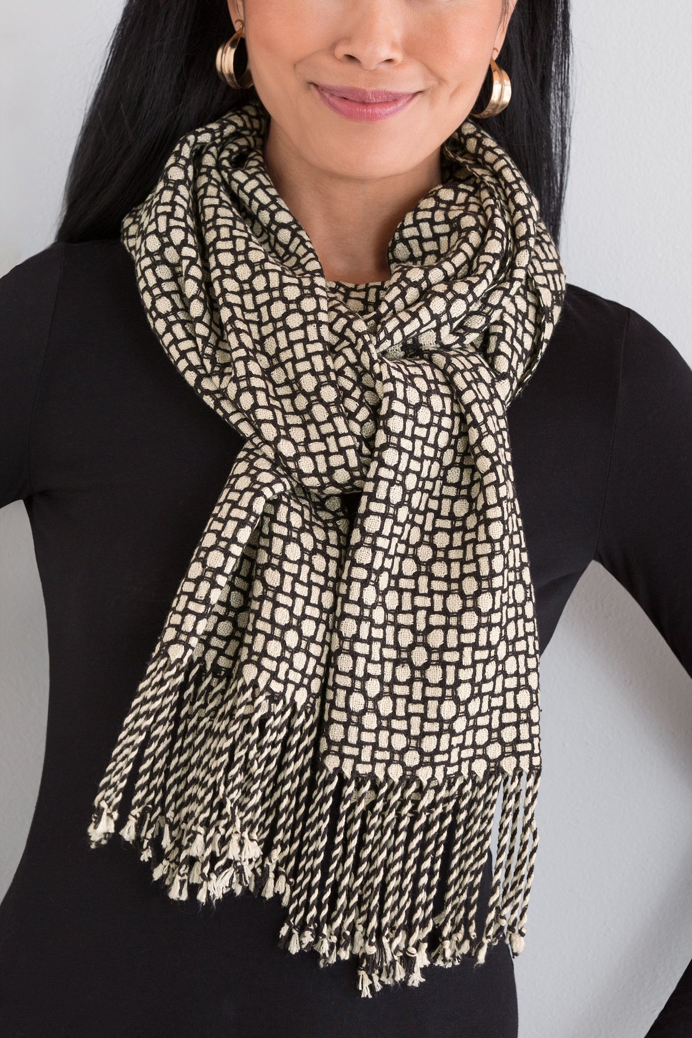 Black & White Mosaic Shawl