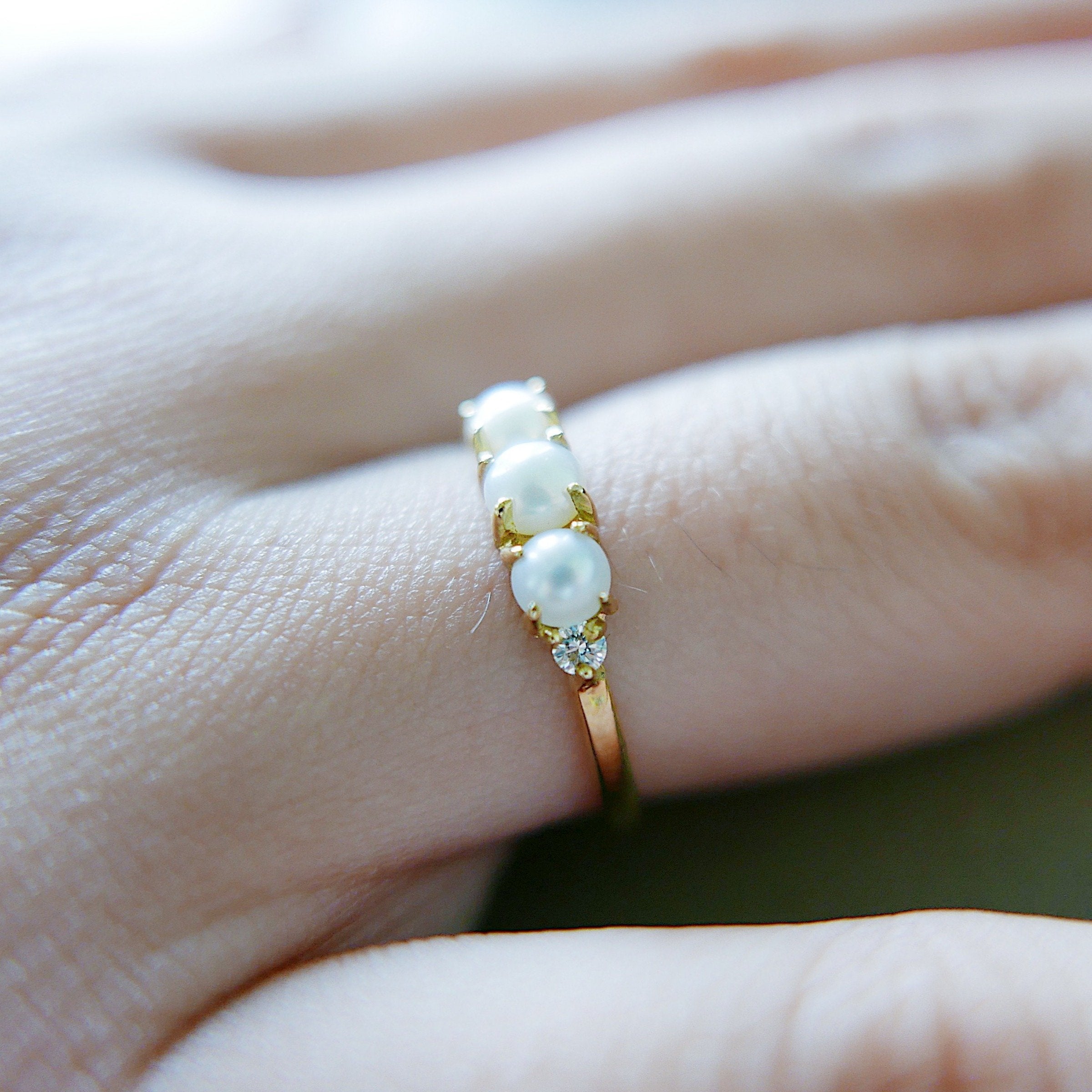 Hailey Pearl and Diamond Ring