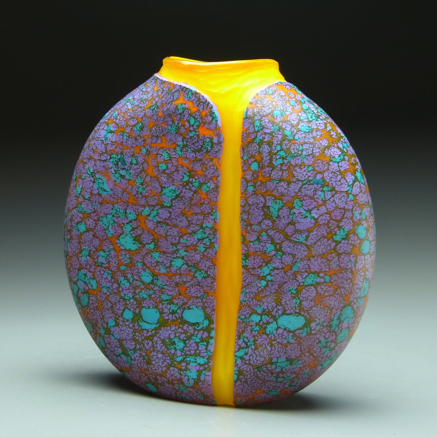 Purple Cascade Vase with Opal Yellow Interior