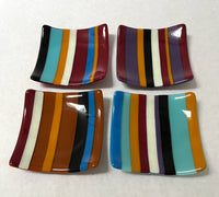 Four Stripey Plates