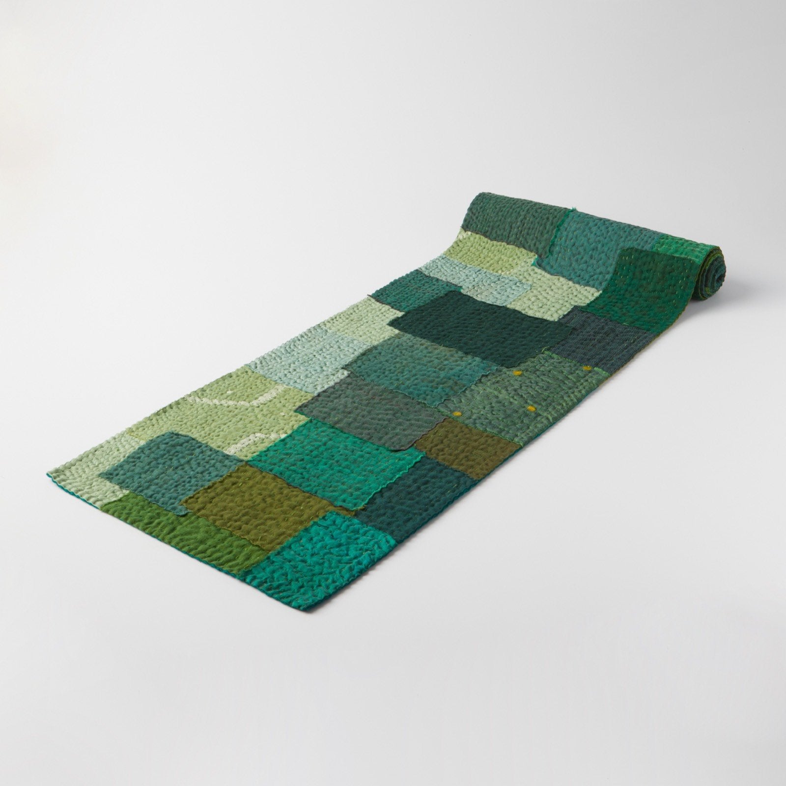 Mosaic Fray Kantha Table Runner