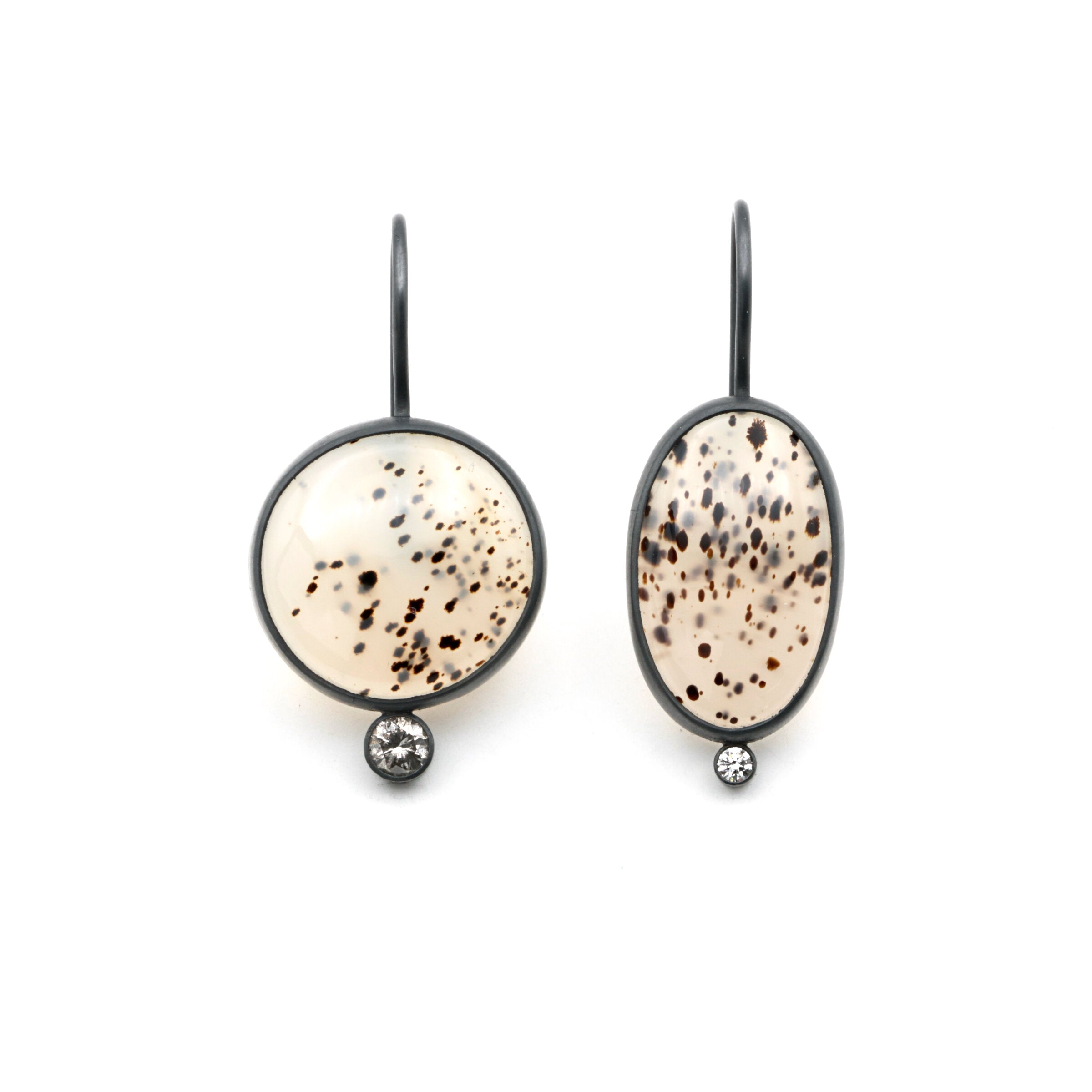 Montana Agate & Diamond Earrings II