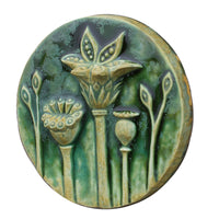 Circle of Poppies in Green Glaze