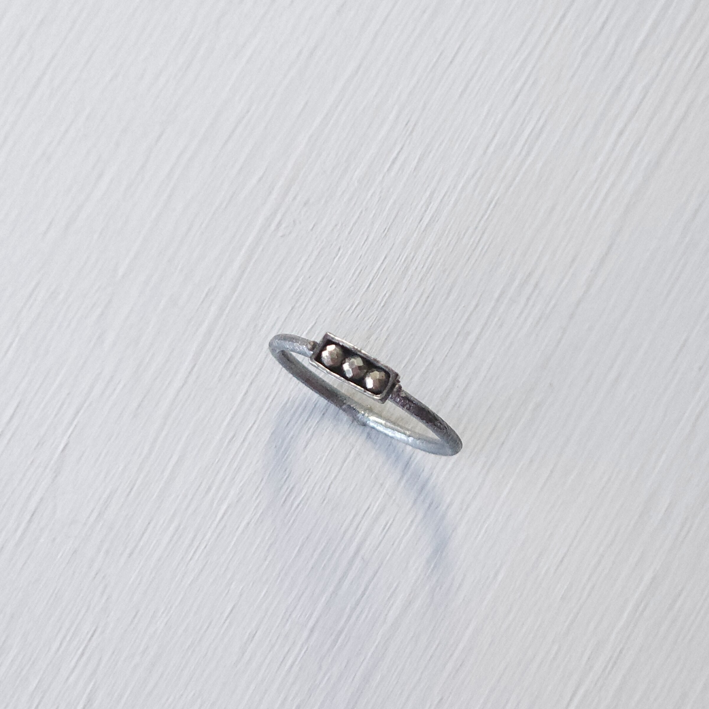 Horizontal Three Stone Segment Stacking Ring