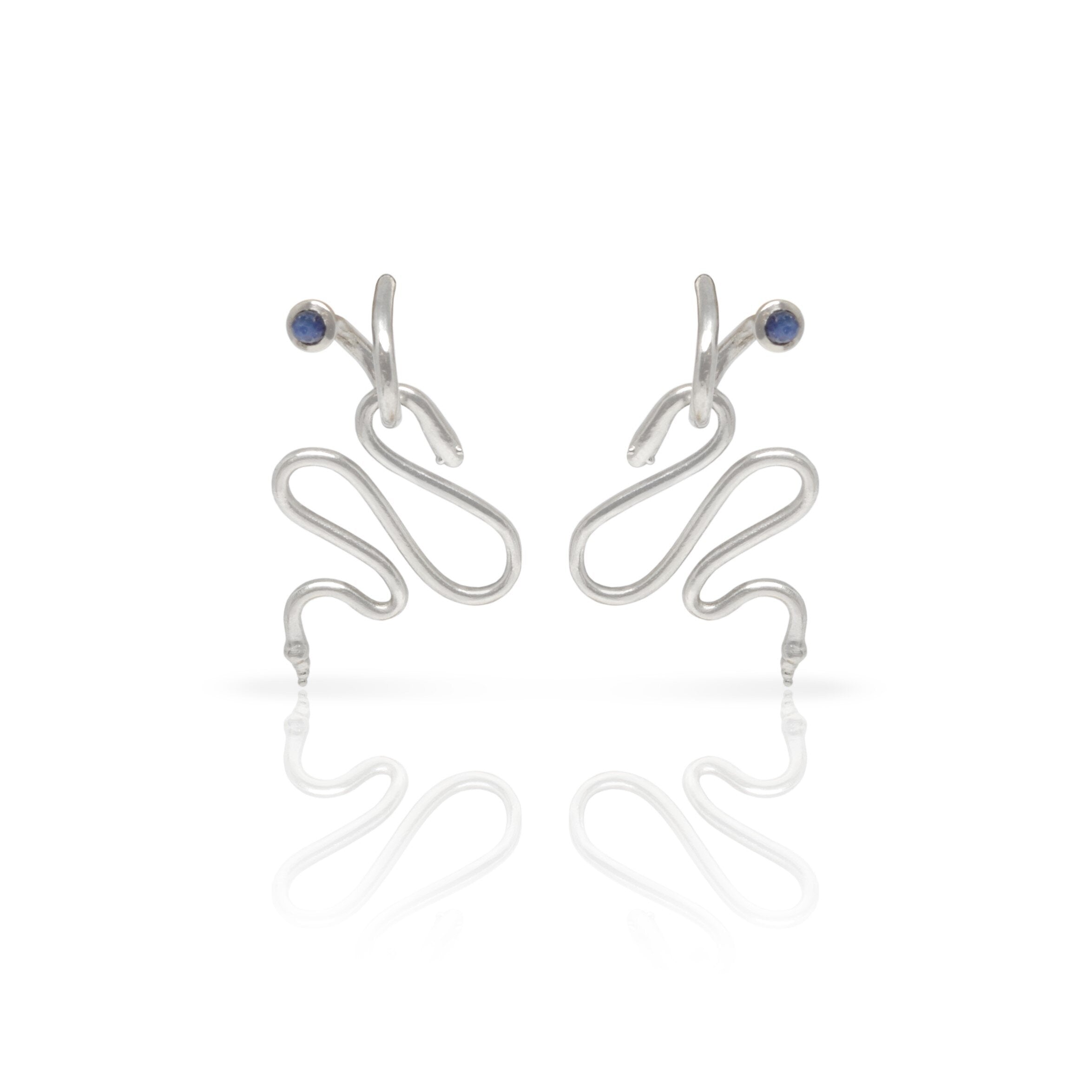 Sterling Silver Earrings, Sterling Silver Snake Charms