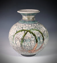 Copper Circles Raku Vase