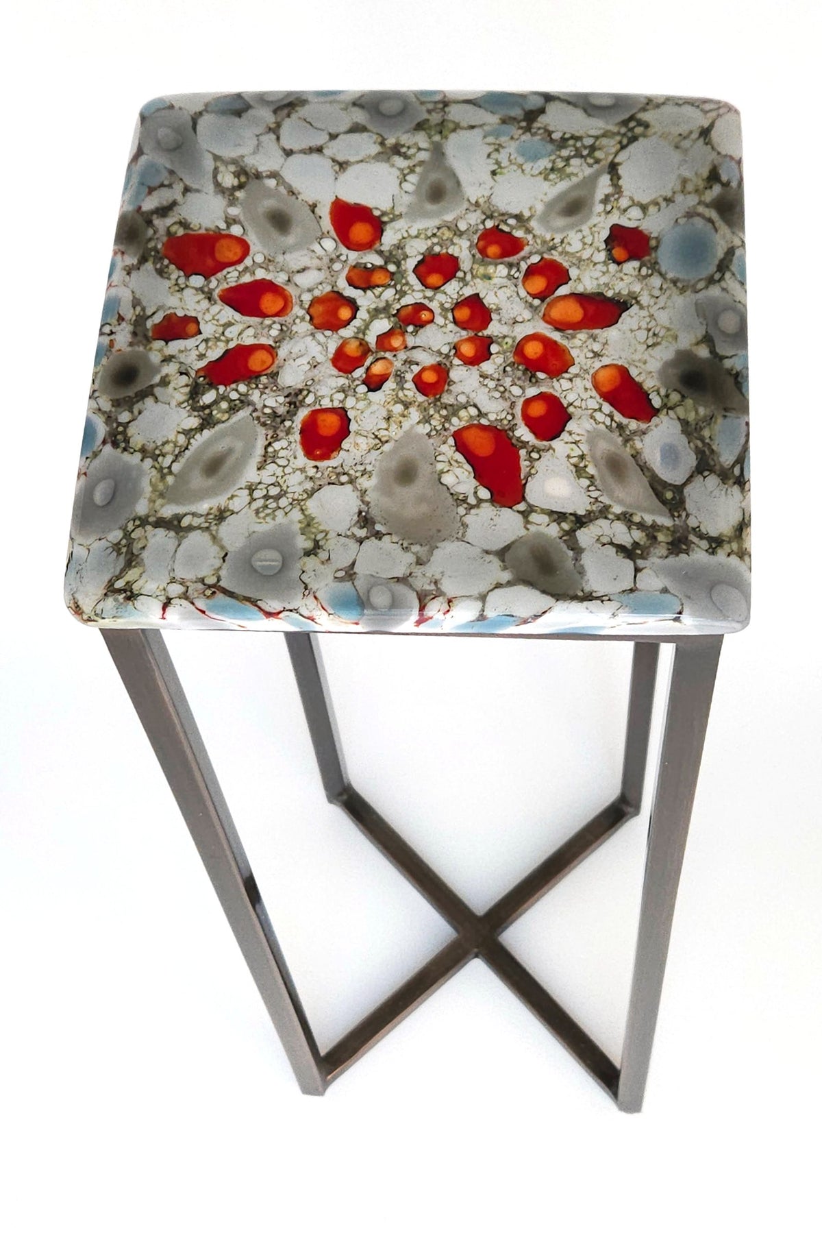Red and Gray Cellular Glass Table