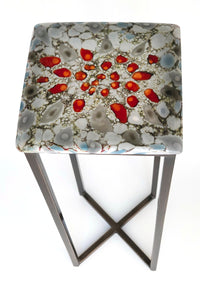 Red and Gray Cellular Glass Table