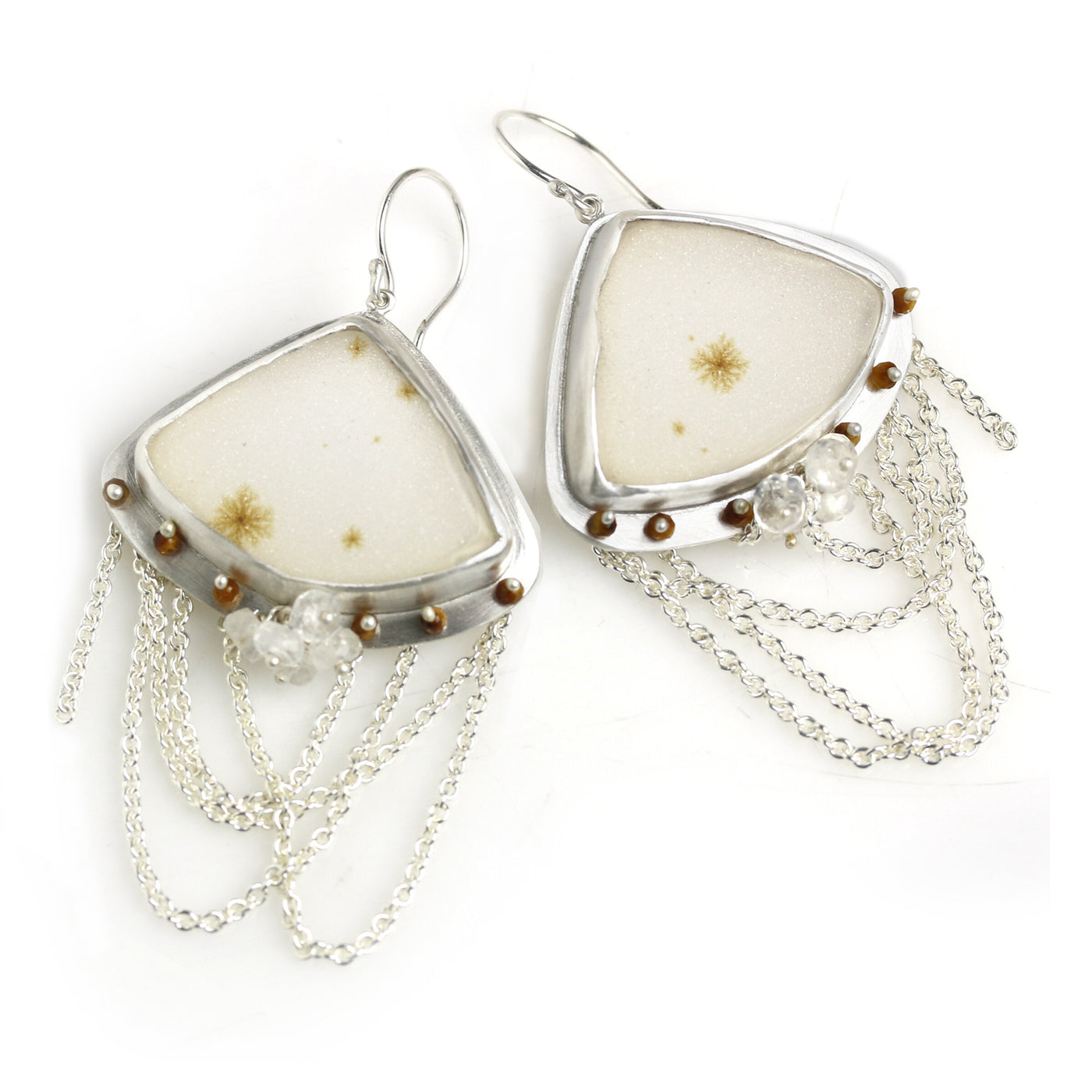 Dendritic Druzy Dangle Earrings