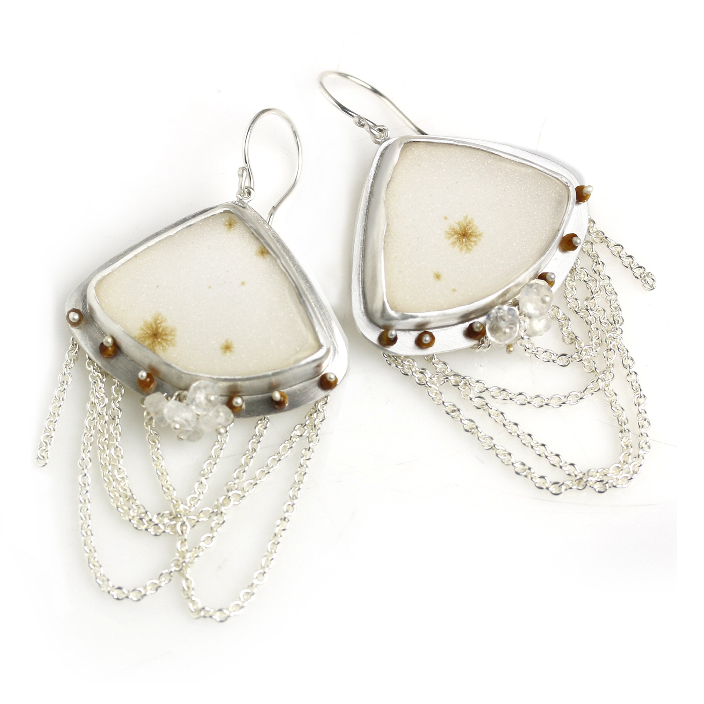 Dendritic Druzy Dangle Earrings
