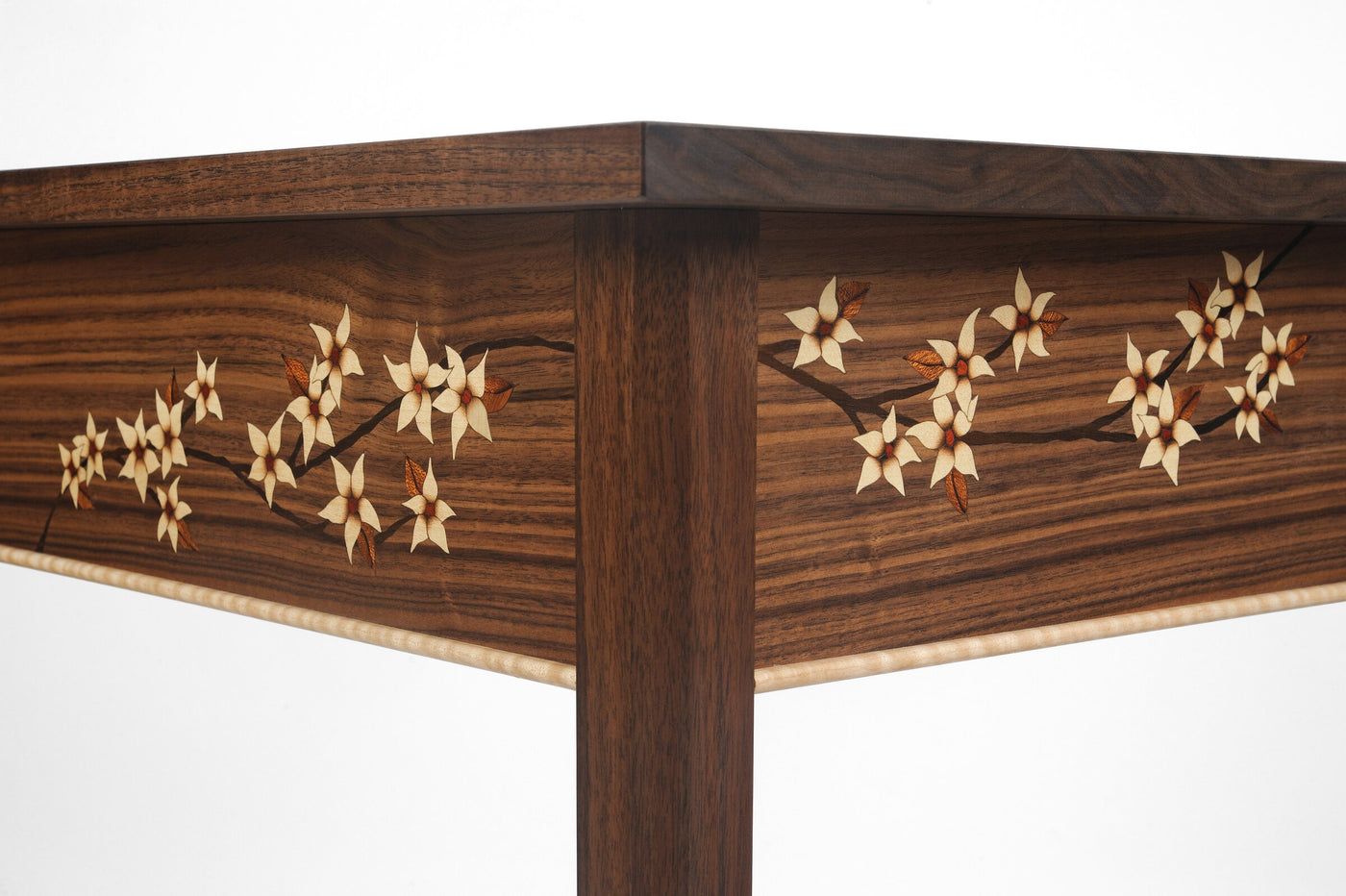 Star Jasmine Flower Marquetry Side Table