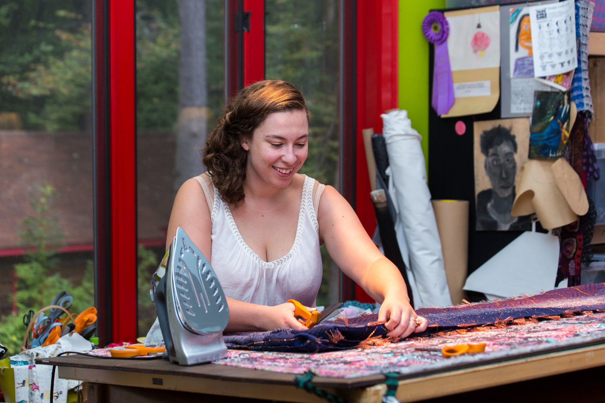 the artists in their studio