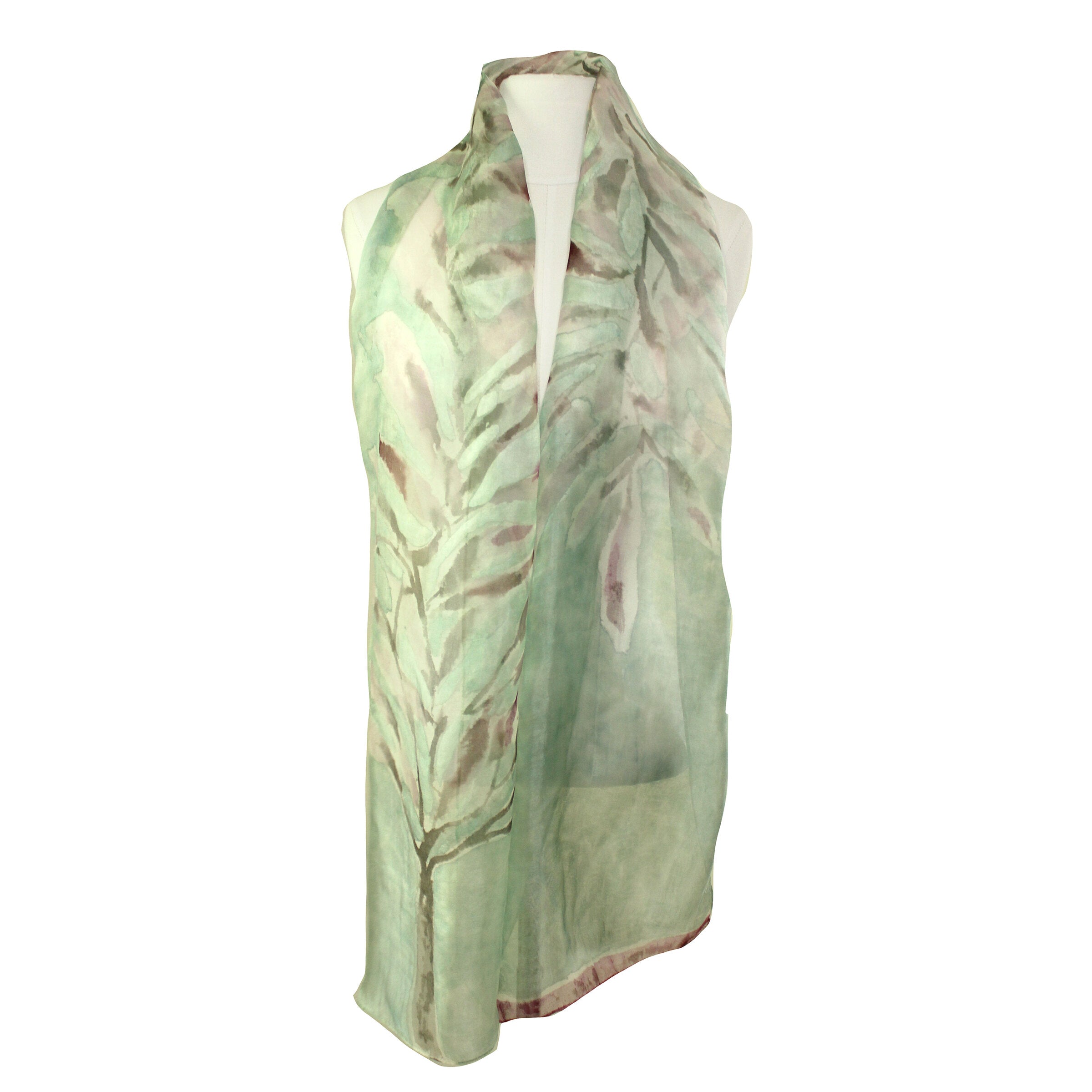 Sandy Sage - Silk hand painted scarf