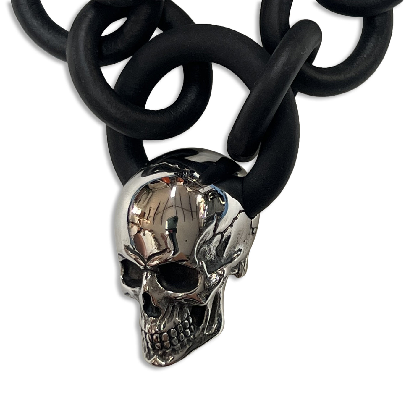 Rubber Necklace with Skull