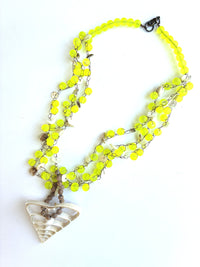 Lemon Yellow With Shell Pendant