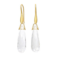 Rock Crystal Briolette Trapeze Earrings