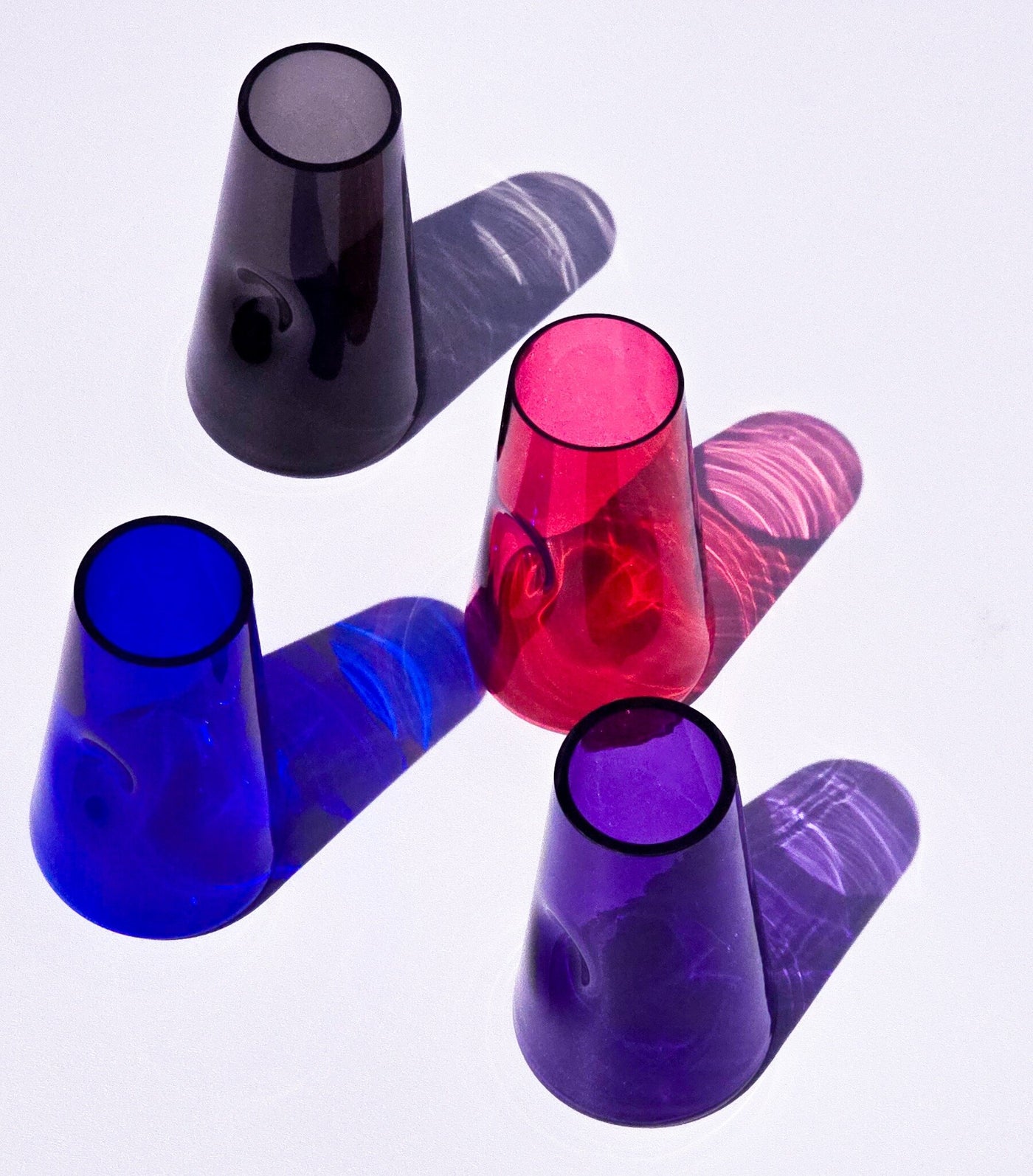 Cobalt Blue, Neutral Gray, Gold Ruby, Purple