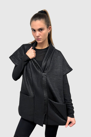 【Eaphi】FLUFFY PEPLUM VEST eaphi】FLUFFY PEPLUM VEST