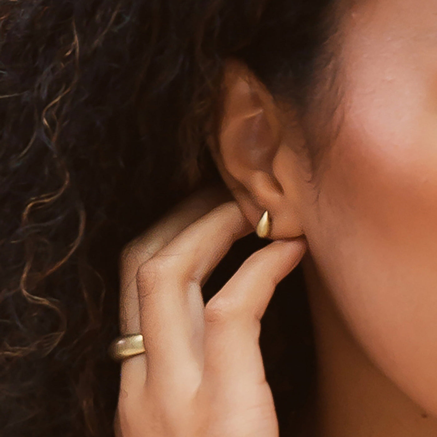 Liquid Gold Drop Stud Earrings