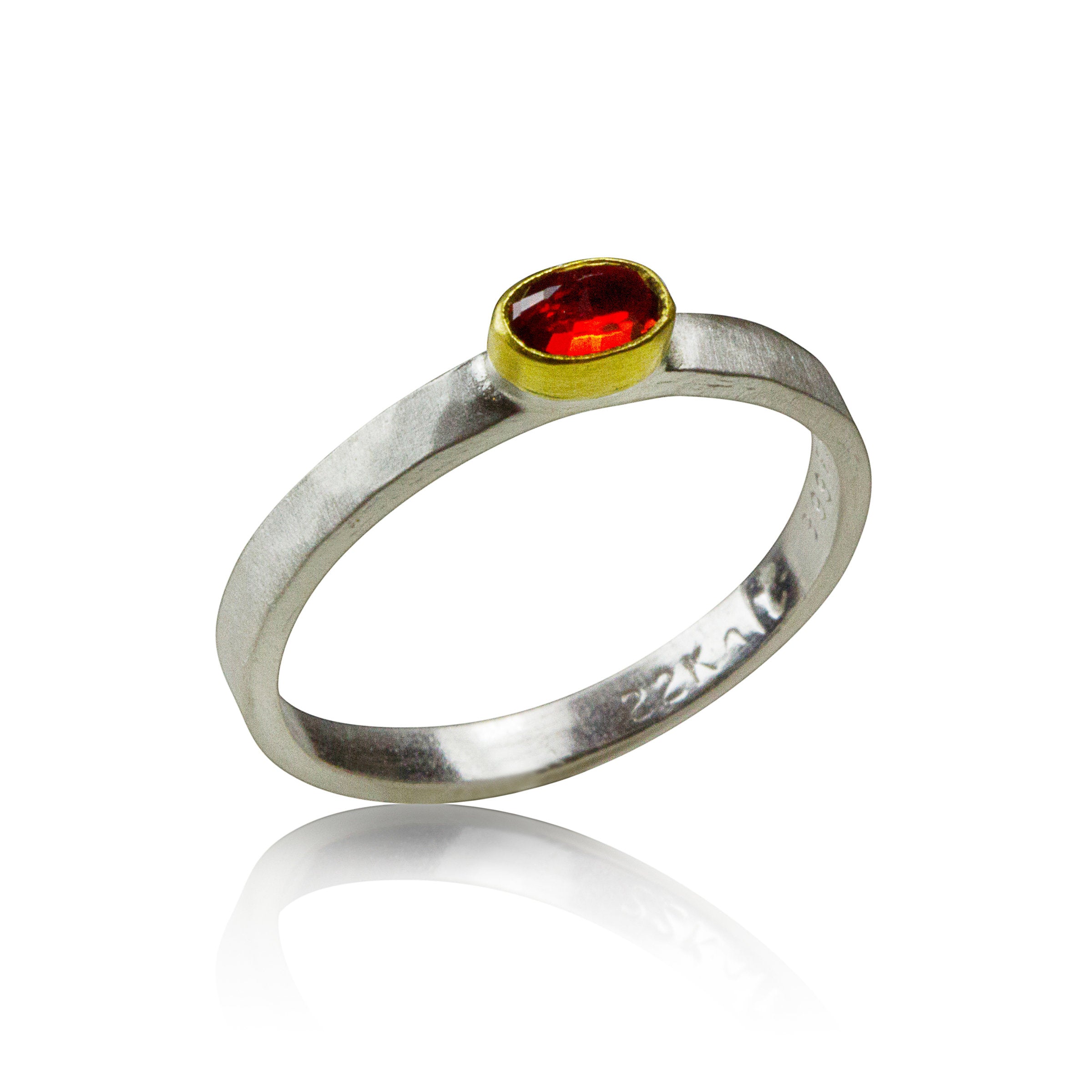 red sapphire stacking ring