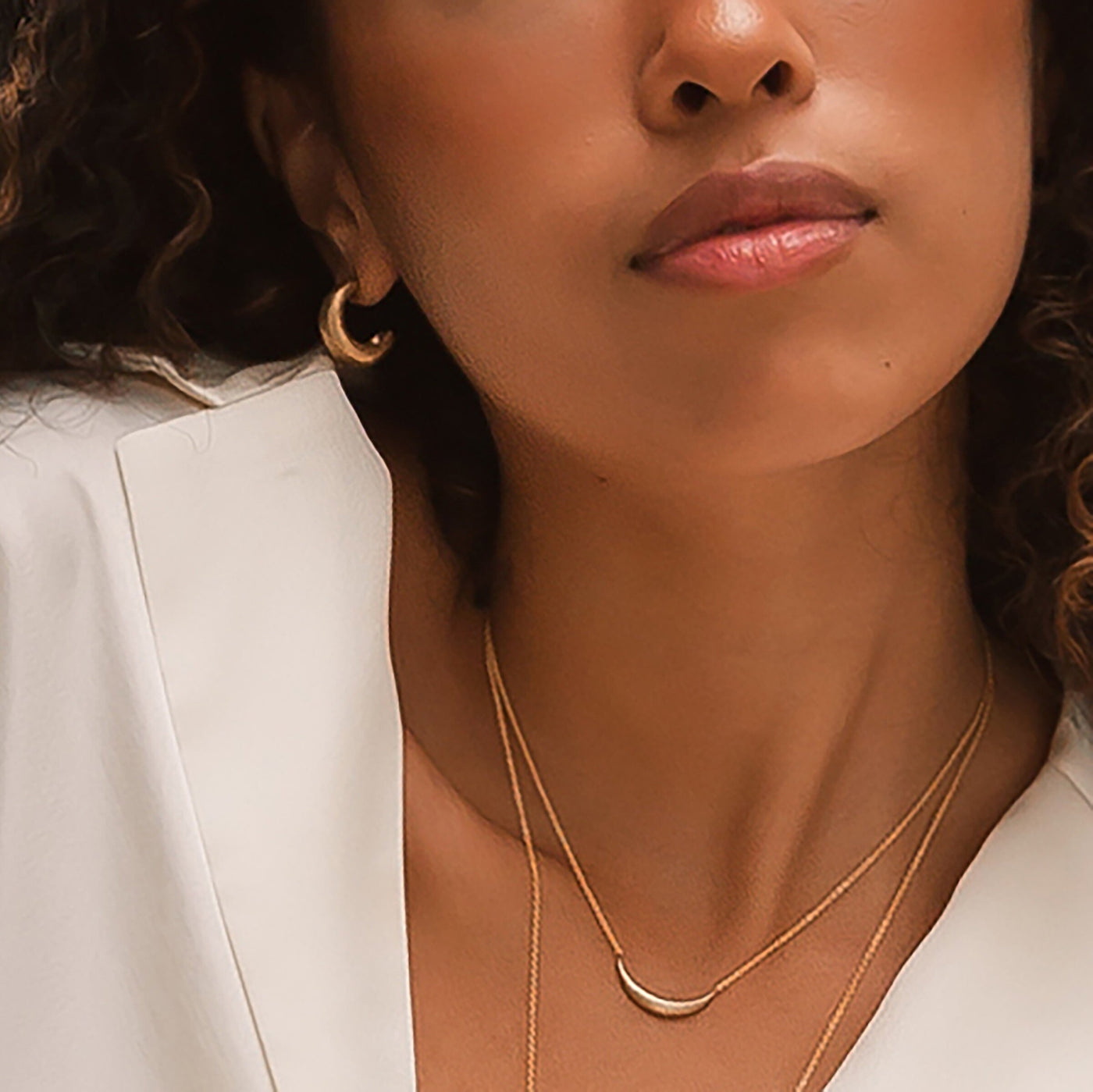 Liquid Gold Hoop Stud Earrings