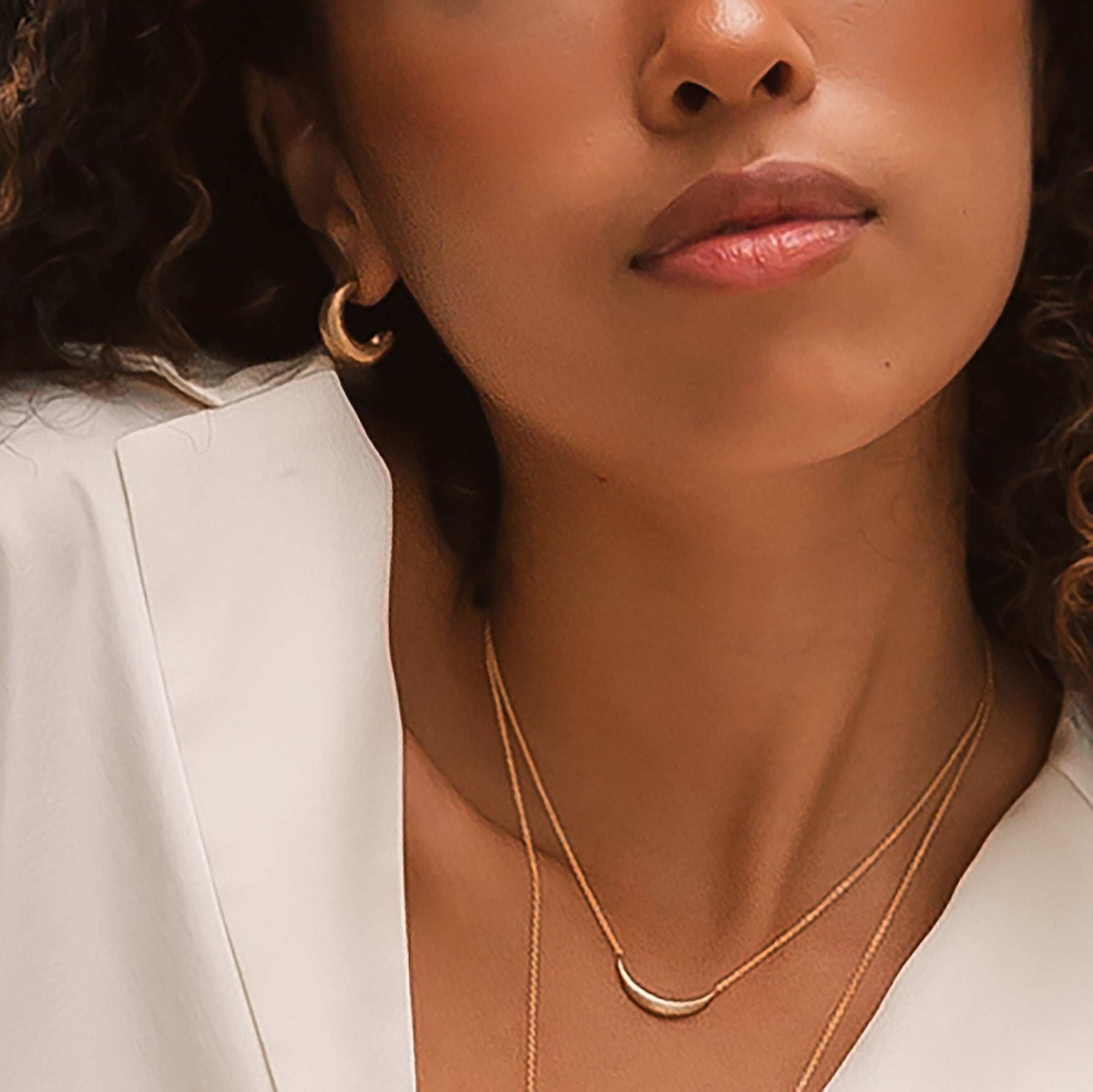 Liquid Gold Hoop Stud Earrings