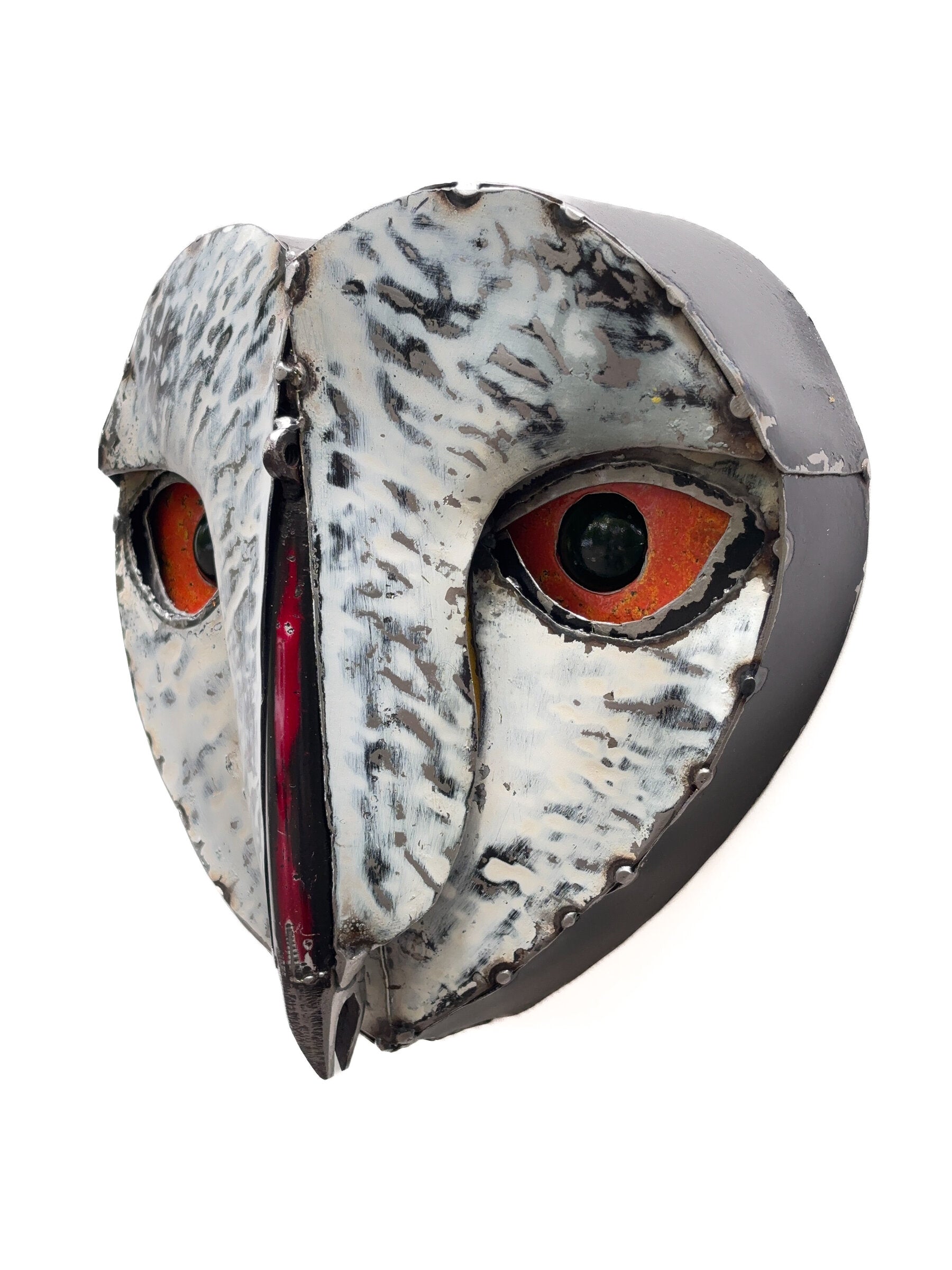 White Owl with Orange Eyes