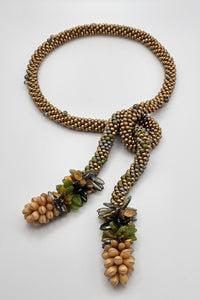 Gold & Sage Cluster Necklace