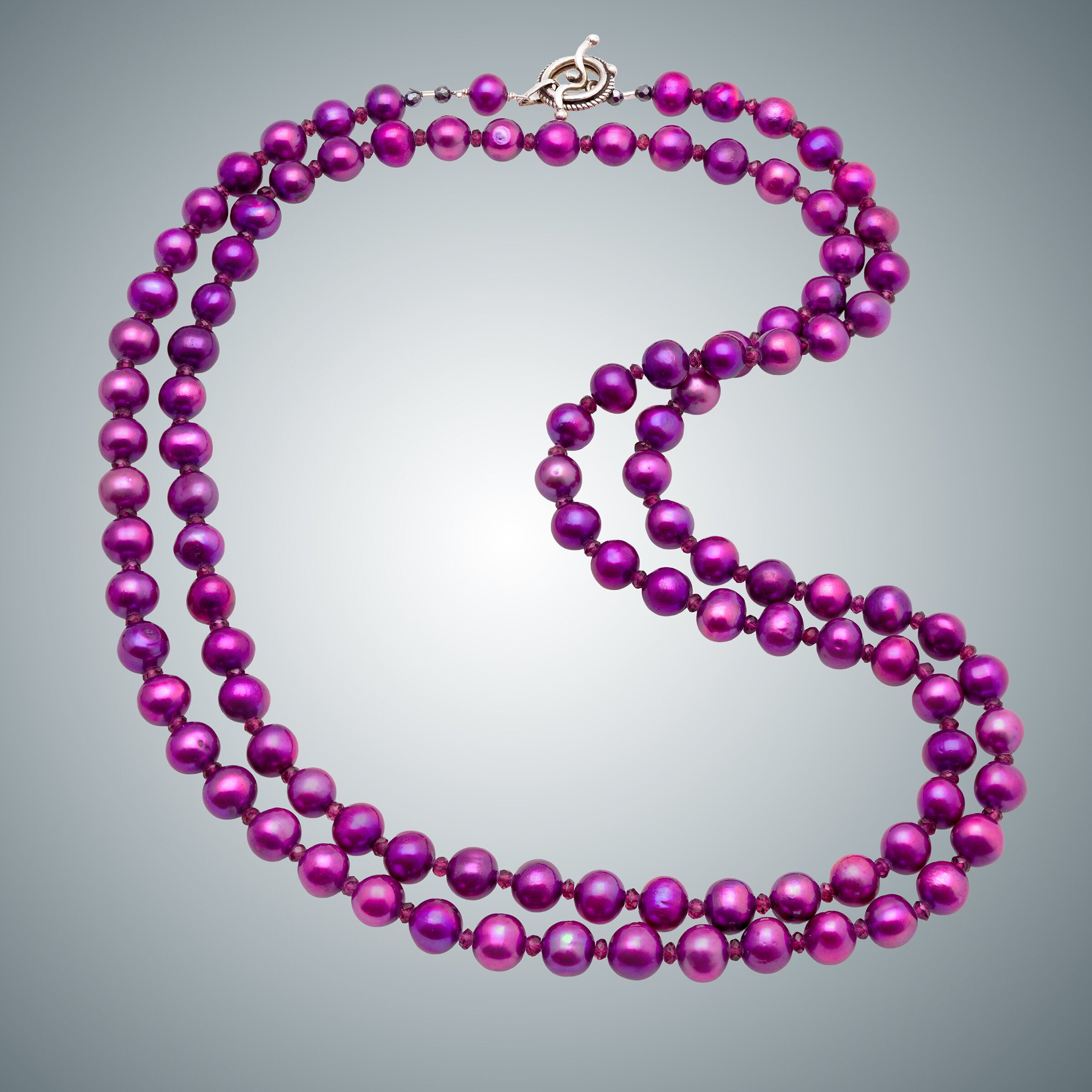 Fuchsia Pearl & Garnet Necklace
