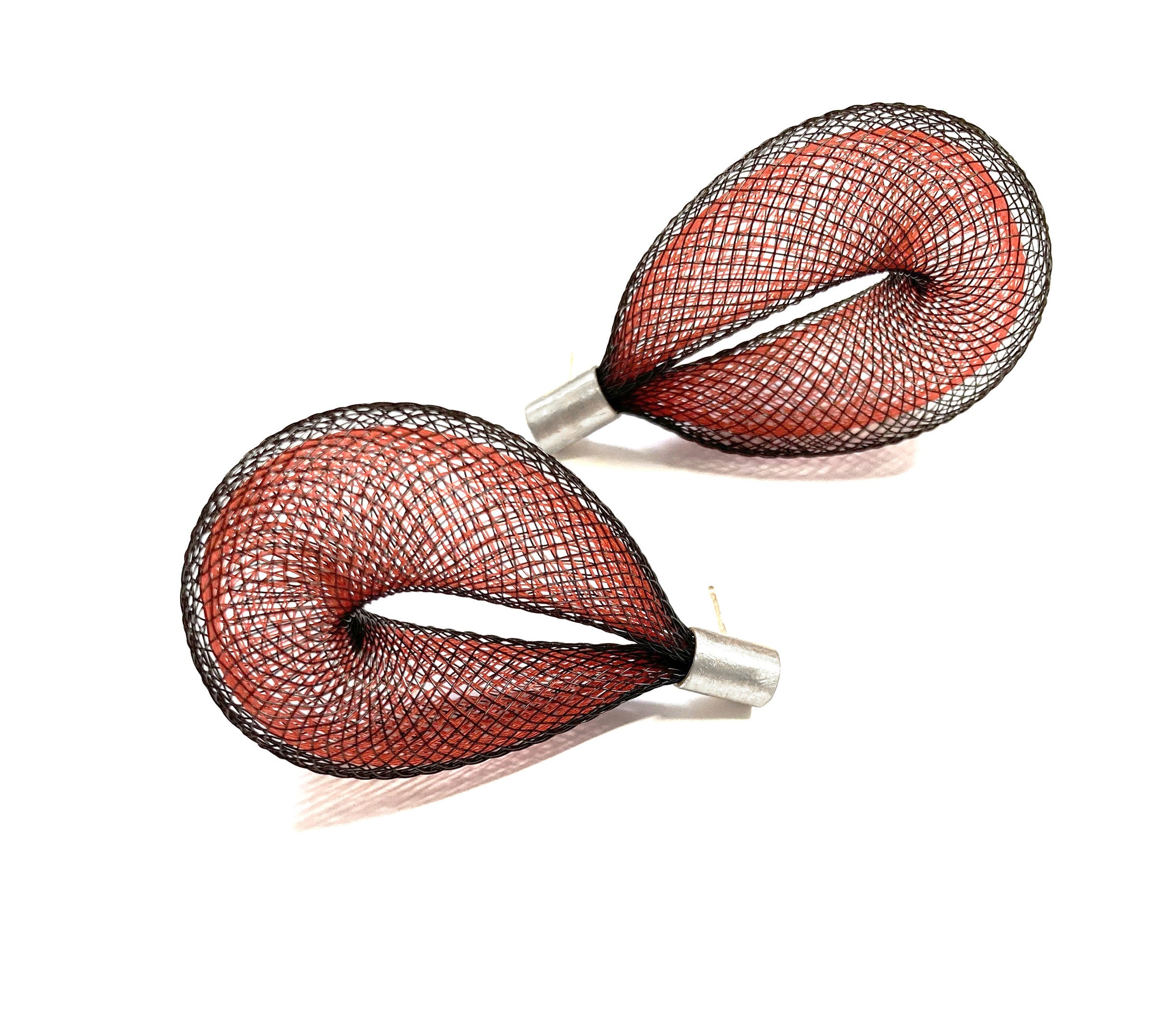 Black/Red Loop Earrings