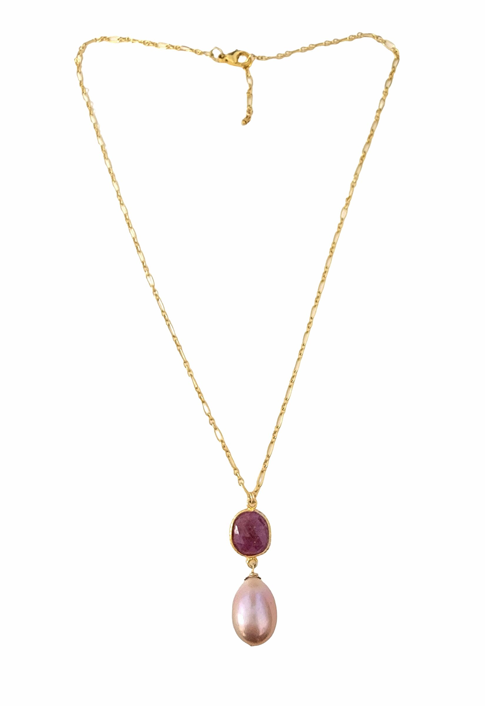 Ruby & Edison Pearl Necklace