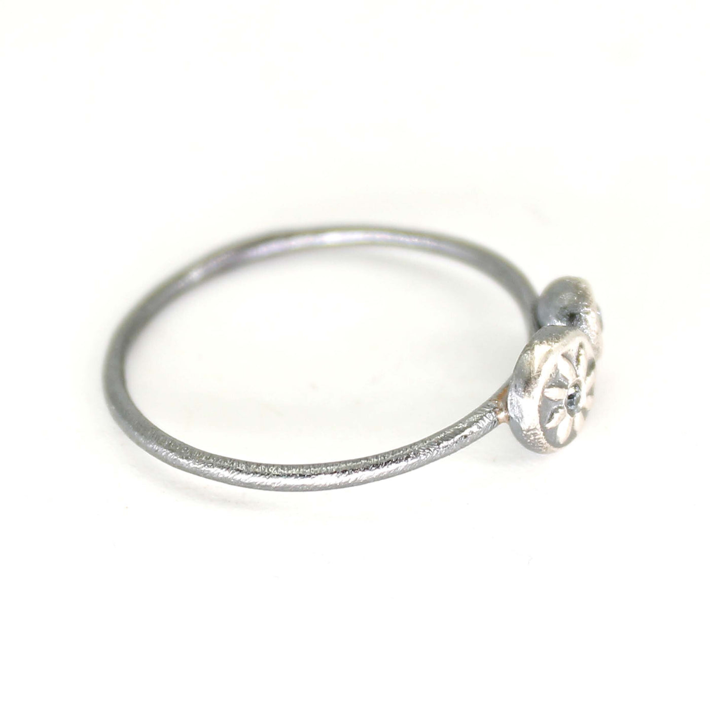 Blue Sapphire Ball & Stamp Ring