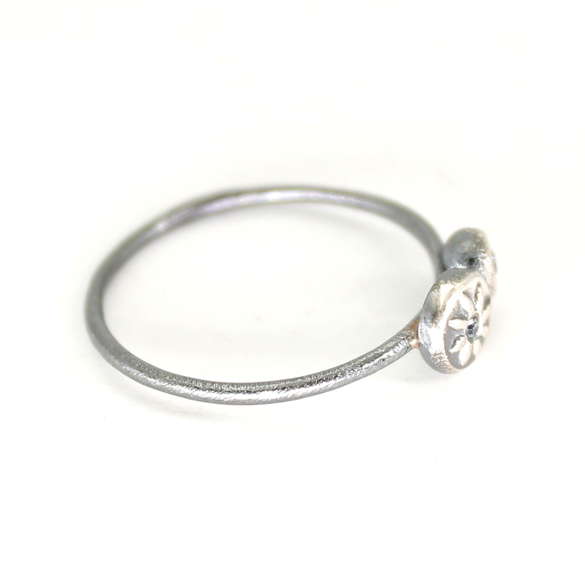 Blue Sapphire Ball & Stamp Ring