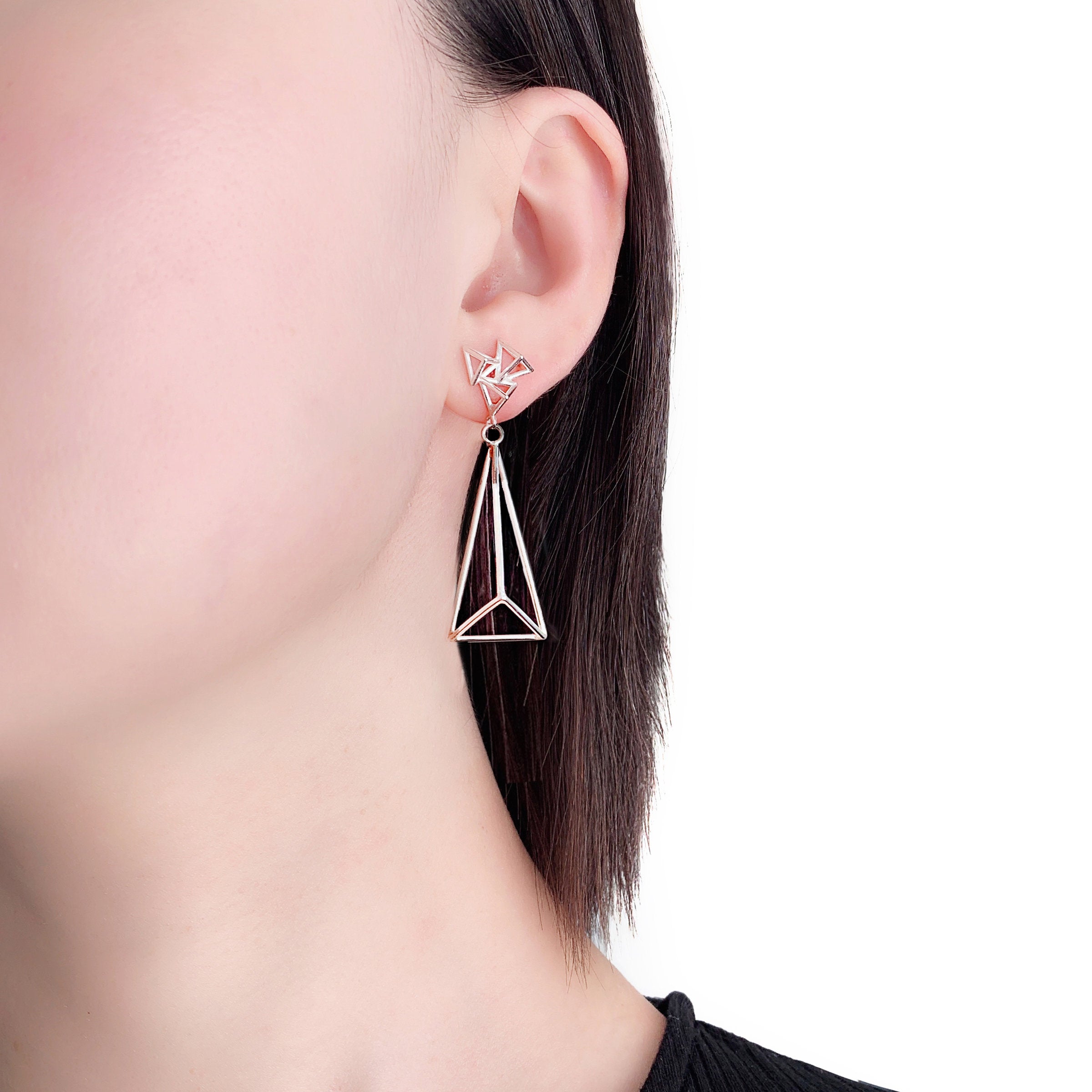 Slim Triangle Drop Earrings
