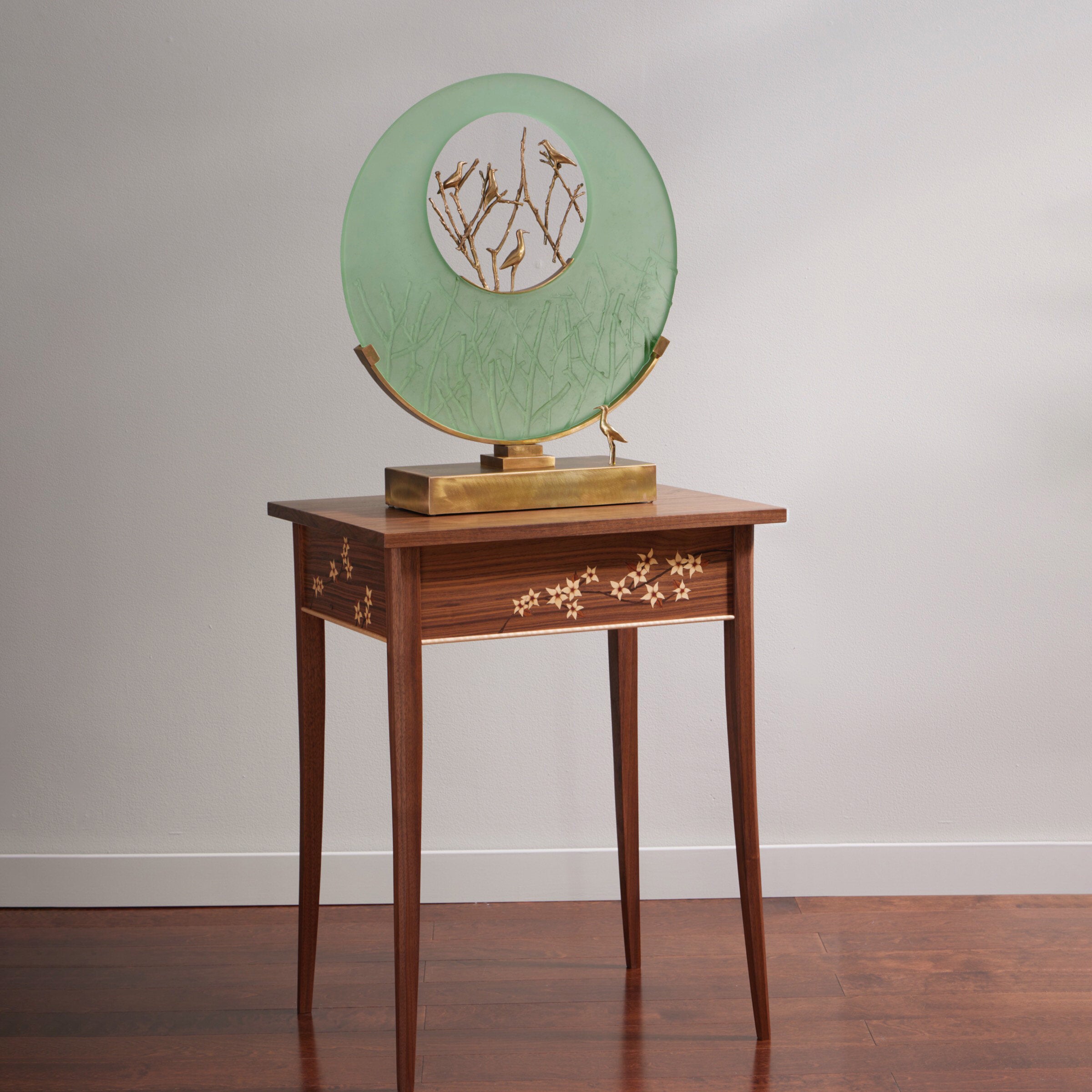 Star Jasmine Flower Marquetry Side Table