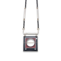 Red Square-Circle Frame Necklace