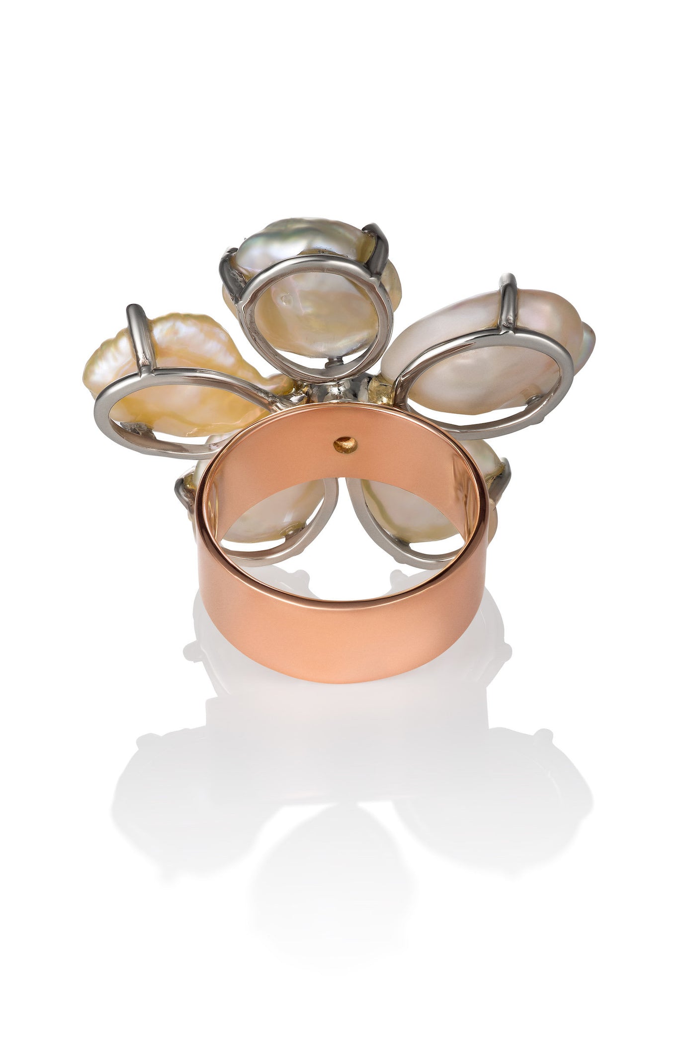 14k Pearl Flower Ring