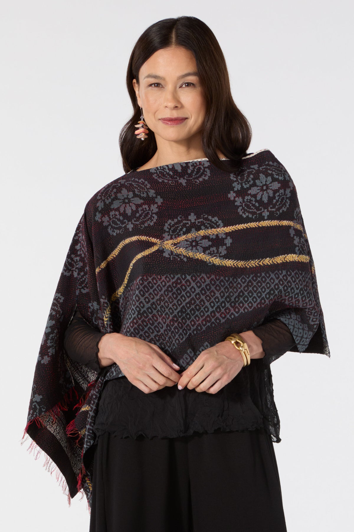Kantha Cowl Neck Cape MMTS Holiday 2026