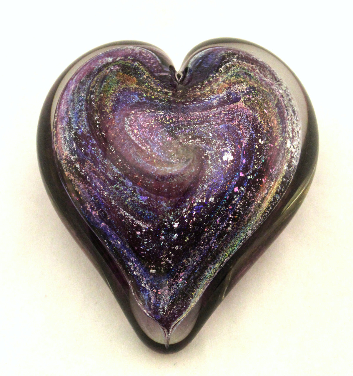 Large Amethyst Dichroic Heart Paperweight