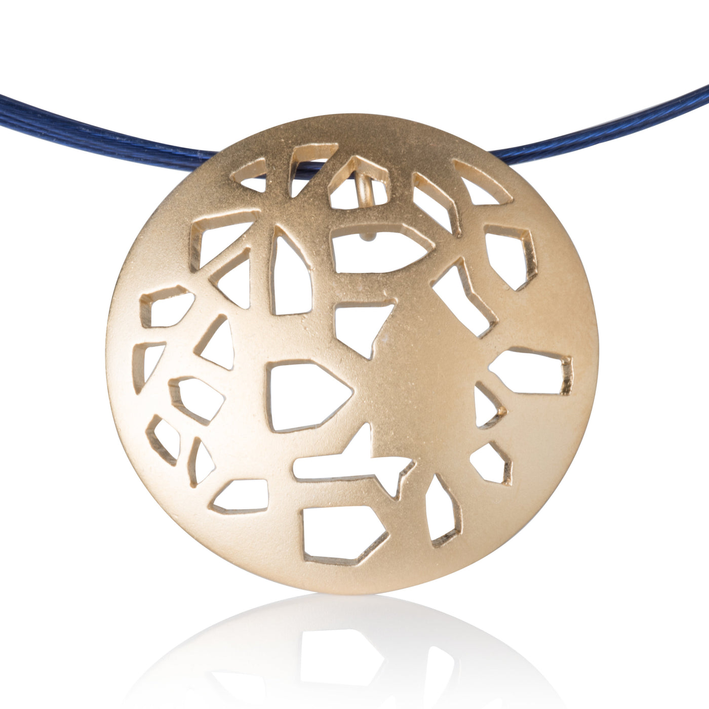 Round Vermeil Pendant with House Shapes