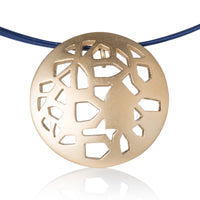 Round Vermeil Pendant with House Shapes