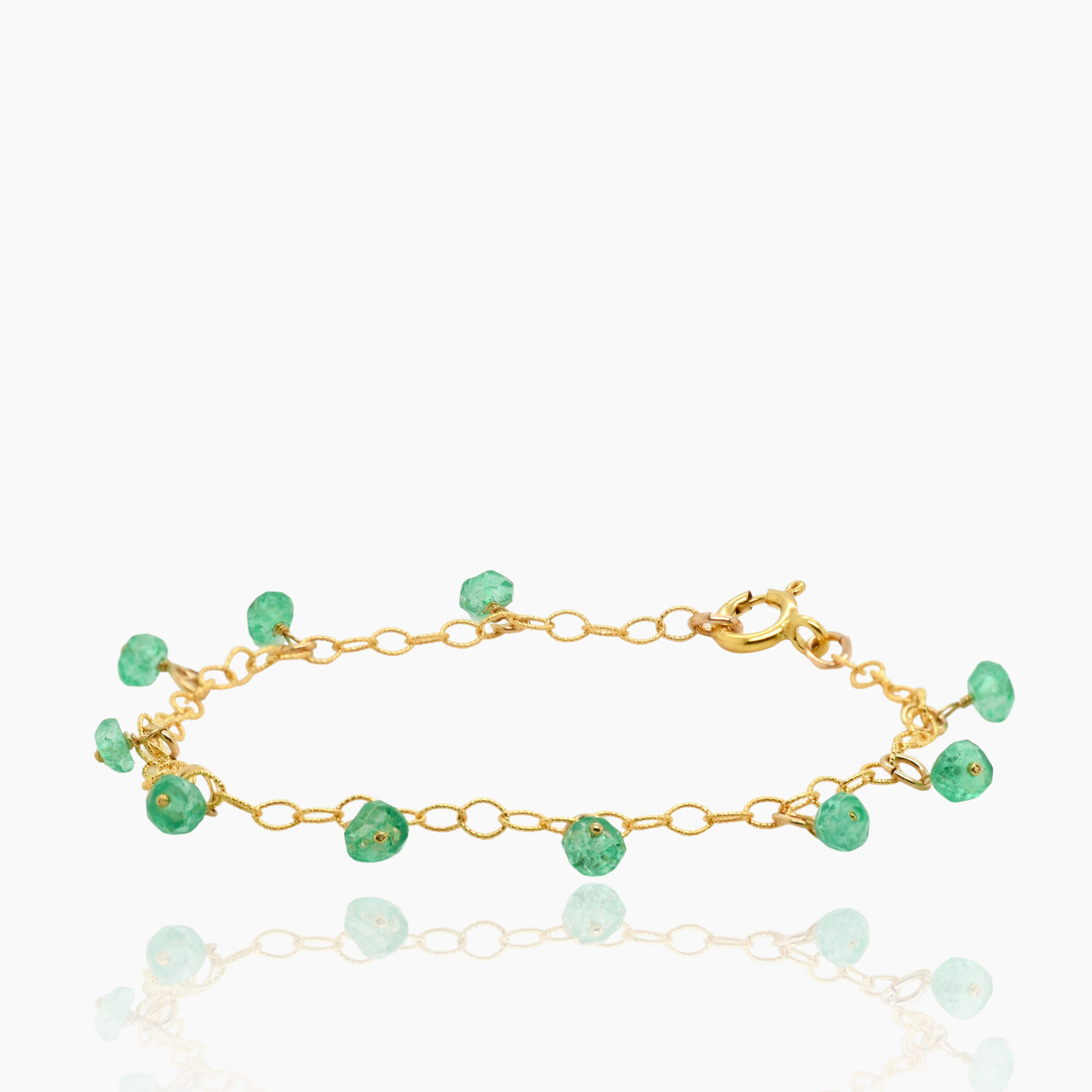 Green Opal Gold Charm Bracelet