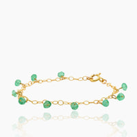 Green Opal Gold Charm Bracelet