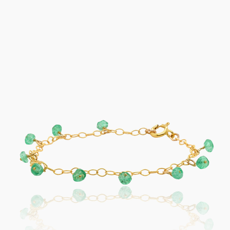 Green Opal Gold Charm Bracelet