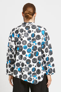 White with Black and Blue Multi